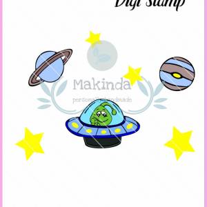Digi-Stamp Alien - digitaler Stempel - Sublimationsdruck Bild 1
