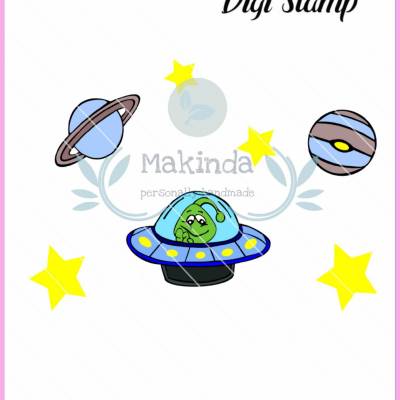 Digi-Stamp Alien - digitaler Stempel - Sublimationsdruck