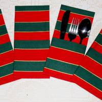 Nr. 849 Bestecktaschen, rot-grün, Weihnacht, 4 Stück im Set, Bild 3
