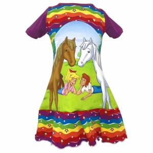 Sommerkleid Bibi rainbow als Rüschenkleid für Mädchen in verschiedenen Größen - Kleid Sommerkleid Bild 1
