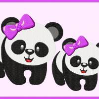 Stickdatei Panda in 2 größen 100x90  130x118 mm Bild 1