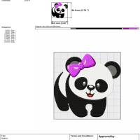 Stickdatei Panda in 2 größen 100x90  130x118 mm Bild 3