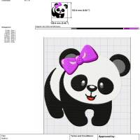 Stickdatei Panda in 2 größen 100x90  130x118 mm Bild 4