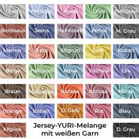 Hochwertiger Jersey-YURI-Melange-Weißer Garn-150 cm breit-220 g/QM-50 cm Schritte-Meterware-32 Farben Bild 1