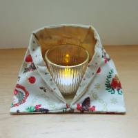 Stoffjäckchen "Christmas" für Weihnachtsdeko * Teelichthalter aus Stoff * Plätzchenverpackung * Bild 1