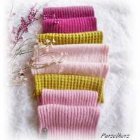 Handgestrickter Schal aus Baumwolle,Wolle,Alpaka - Damen,Geschenk,flauschig,weich,warm,modern,rosa,grün Bild 3