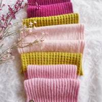 Handgestrickter Schal aus Baumwolle,Wolle,Alpaka - Damen,Geschenk,flauschig,weich,warm,modern,rosa,grün Bild 5