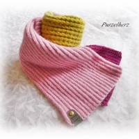 Handgestrickter Schal aus Baumwolle,Wolle,Alpaka - Damen,Geschenk,flauschig,weich,warm,modern,rosa,grün Bild 7