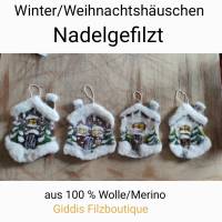 Filzhaus,  Weihnachtsdeko, handgefilzt Bild 1