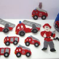 Feuerwehr Stiftebecher , Utensilo Kinderzimmer, Deko Stiftedose Fahrzeug, Geschenk Jungen Feuerwehrauto Bild 6