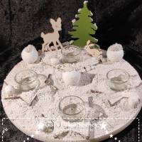 Adventsgesteck Winterwald Teelichthalter Bild 1