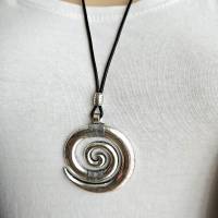 Keltischer Kettenanhänger für Damen und Herren, Lederkette mit Spirale, keltische Kette, keltische Kettenanhänger Bild 2