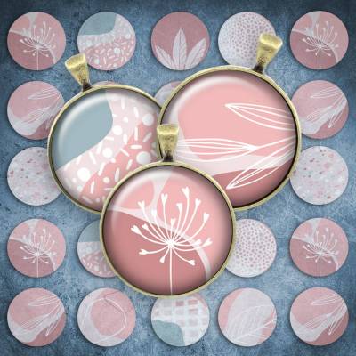 303 - Cabochon Vorlagen, 25mm 18mm 14mm 12mm, rund, Cabochon Motive, Bottle Cap images pastell Pusteblume