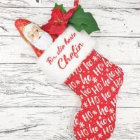 Weihnachtsstiefel Nikolaussocke mit deinem Wunschtext handmade Bild 3