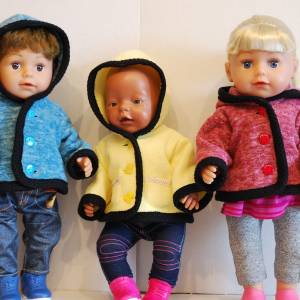 Warme Fleece-Kapuzenjacke für Puppen Gr. 40-43 cm, Hoody for Dolls Bild 2
