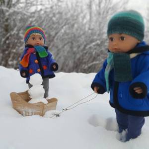 Warme Fleece-Kapuzenjacke für Puppen Gr. 40-43 cm, Hoody for Dolls Bild 4