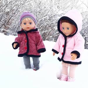 Warme Fleece-Kapuzenjacke für Puppen Gr. 40-43 cm, Hoody for Dolls Bild 5