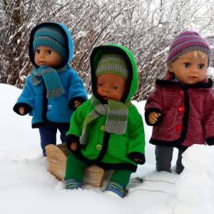 Warme Fleece-Kapuzenjacke für Puppen Gr. 40-43 cm, Hoody for Dolls Bild 6