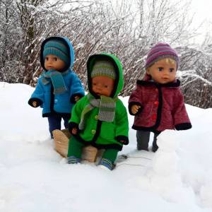 Warme Fleece-Kapuzenjacke für Puppen Gr. 40-43 cm, Hoody for Dolls Bild 8