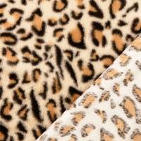  Fellimitat Leopard Fell Plüsch Webpelz beige (1m/12,-€) Bild 1