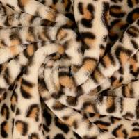  Fellimitat Leopard Fell Plüsch Webpelz beige (1m/12,-€) Bild 2