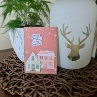 Weihnachtskarte Schneeflocken - Häuschen - Happy NewYear Bild 1