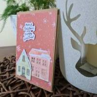 Weihnachtskarte Schneeflocken - Häuschen - Happy NewYear Bild 3