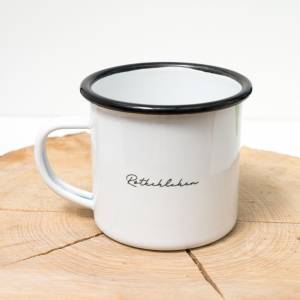 Emaille-Tasse Rotkehlchen, Geschenk Tasse mit Vogel Illustration, personalisierbar Bild 9