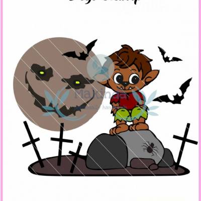 Digi-Stamp Halloween Werwolf-  digitaler Stempel - Sublimationsdruck