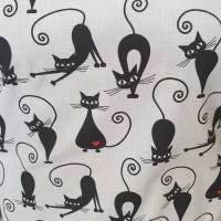 Küchen-Schürze mit lustigen Katzen weiß-schwarz ohne Binden mit gekreuzten Trägern Bild 5