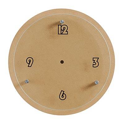 Glasuhr rund mit MDF-Rückwand