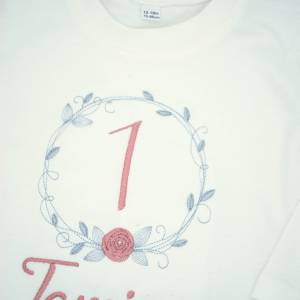 Geburtstagsshirt für Babys Mädchen Geschenk zum Geburtstag Zahlenshirt T-Shirt Langarmshirt viele Farben personalisiert Bild 7