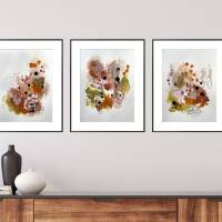 "Funkelnder Herbst" als Set mit 3 Bilder 24 x 32 cm Acrylbild auf Künstlerpapier Bild 1