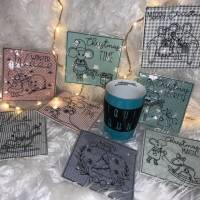 Digitale Stickserie Little Winter Mouse Mug Rugs ITH 13x18 (5x7") Bild 3