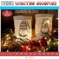 Digitale Stickserie Winter Gnomes Lichtbeutel ITH 13x18 (5x7") Bild 1