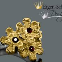 Goldschmiedering "blooming flower" , Silberring, Ring mit Blumen, Valentinstag, Goldschmied, Blume, Geschenk Dam Bild 2