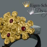 Goldschmiedering "blooming flower" , Silberring, Ring mit Blumen, Valentinstag, Goldschmied, Blume, Geschenk Dam Bild 3