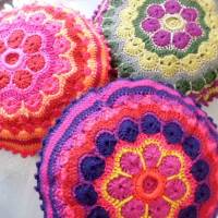 Mandala Kissen * Yoga / Boho * Deko Zierkissen * crochet home  Unikat #3 sunshine Bild 4