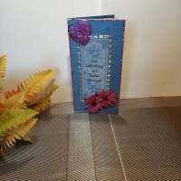 Geburtstagskarte für eine Frau in blau und pink mit einer Blume Bild 2