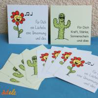 Set fröhliche Geschenkanhänger "Blume und Kaktus", 10 Grußkarten Bild 1