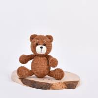 Handgefertigte gehäkelte Bären "FIN" und "MINA" aus Baumwolle, süßer Kuscheltier Teddy, geschenk zu Oste Bild 2