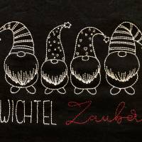 Digitale Stickdatei Wichtelzauber Blackwork 13x18 - 20x30 (5x7 - 8x12") Bild 4