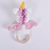 Handgefertigtes gehäkeltes Kinderspielzeugset "UNICORN" aus Baumwolle, Amigurumi Einhorn Set für Babies, süßes G Bild 6