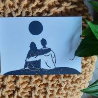 Linoldruck – The Couple – A5 – Wandkunst – Liebe – Freundschaft - Blockdruck – Print – Handgefertigt - Linolschnitt Bild 4