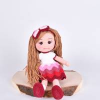 Handgefertigte gehäkelte Puppe "LISA" aus Baumwolle, Amigurumi handmade Mädchen Puppe, für Mädchen, Baby, zu Ost Bild 6