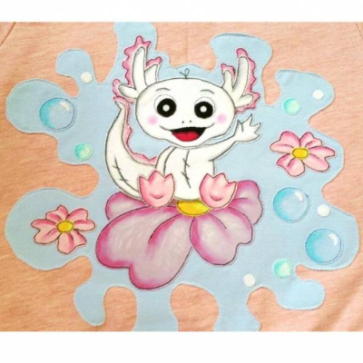 Applikationsvorlage Axolotl Mädchen – PDF Nähanleitung & Vorlage für Anfänger