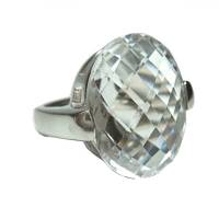 Zeitlos moderner Silber Designer Ring mit Bergkristall RG 50 Bild 1