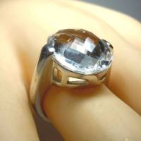 Zeitlos moderner Silber Designer Ring mit Bergkristall RG 50 Bild 3