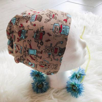 Wendemütze - Mütze Größe KU 50/52 Roboter