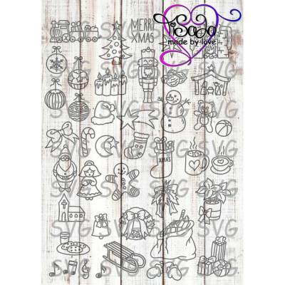 Plotter-Doodledatei "Weihnachtsallerlei" SVG, DXF